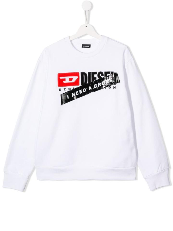 Diesel Kids Teen Printed Sweatshirt - White