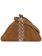 Isa Arfen Chain Detail Crossbody Bag, Women's, Brown, Suede