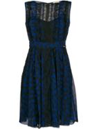 Liu Jo Animal-print Lace-detail Dress - Blue