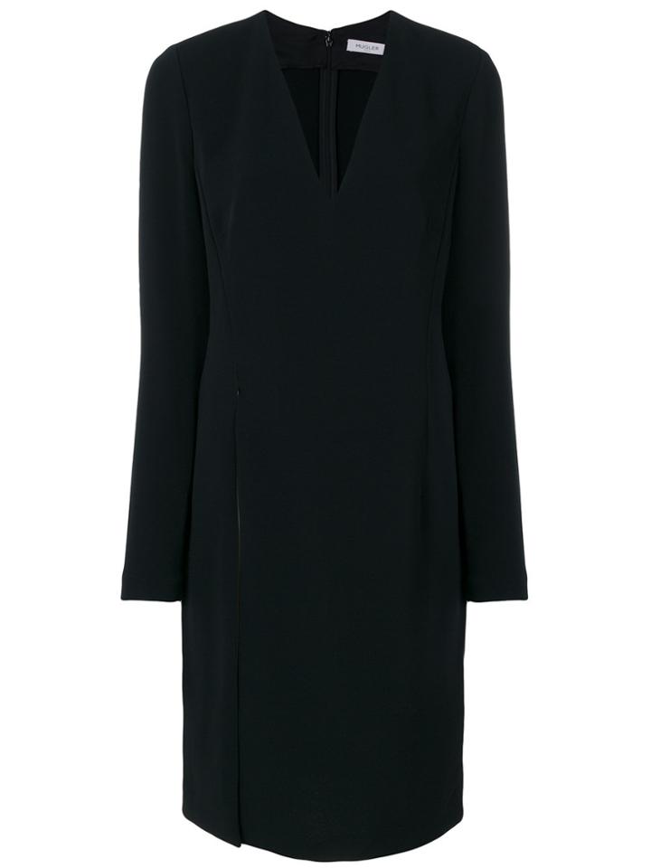 Mugler V-neck Dress - Black