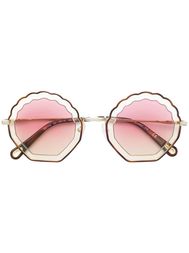 Chloé Eyewear Shell Shaped Sunglasses - Nude & Neutrals