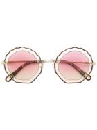 Chloé Eyewear Shell Shaped Sunglasses - Nude & Neutrals
