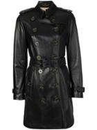 Burberry - Double Breasted Coat - Women - Lamb Skin/viscose - 12, Black, Lamb Skin/viscose