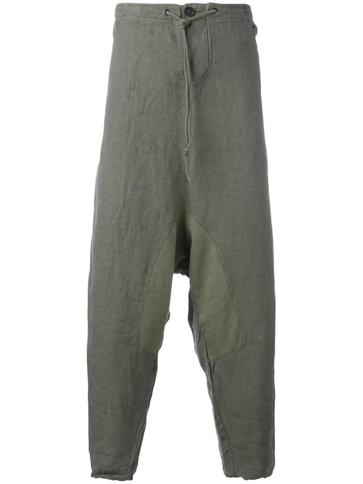 Lost & Found Rooms Drop-crotch Loose-fit Trousers, Men's, Size: Xs, Grey, Linen/flax/cotton