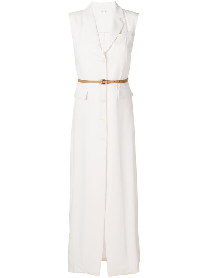 P.a.r.o.s.h. Belted Crepe Dress - White