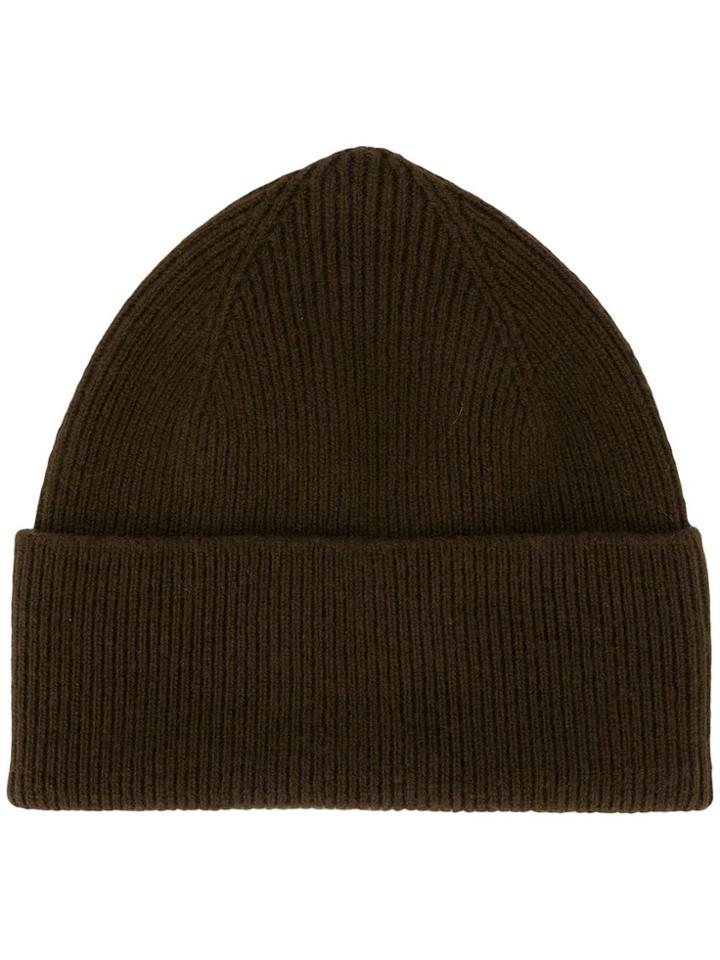 Margaret Howell Ribbed Knit Beanie - Brown