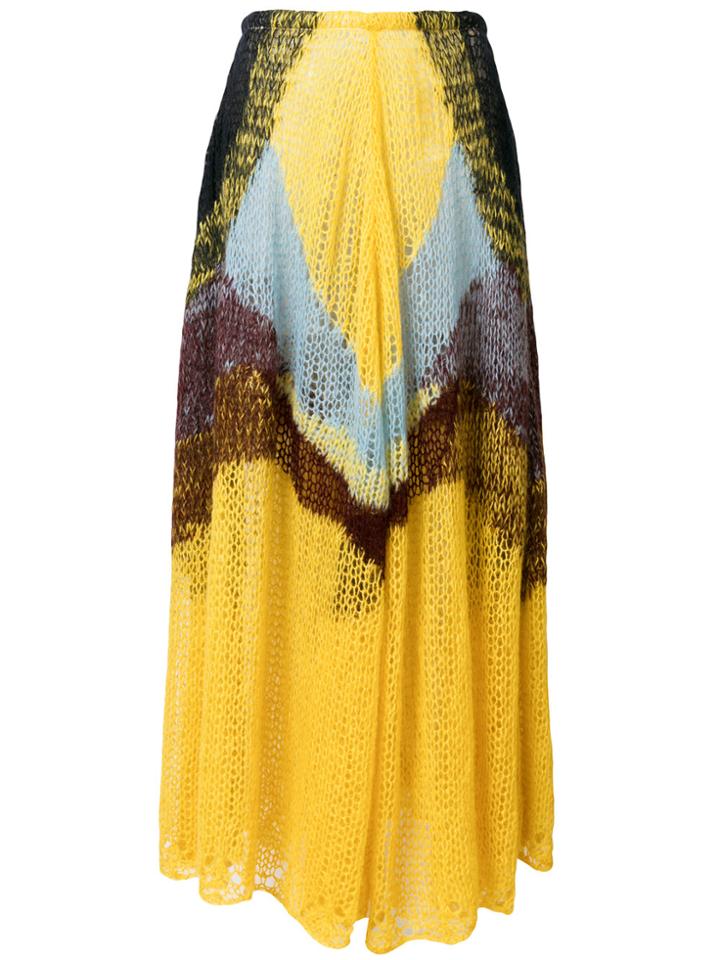 Jil Sander Asymmetric Knitted Skirt - Yellow & Orange