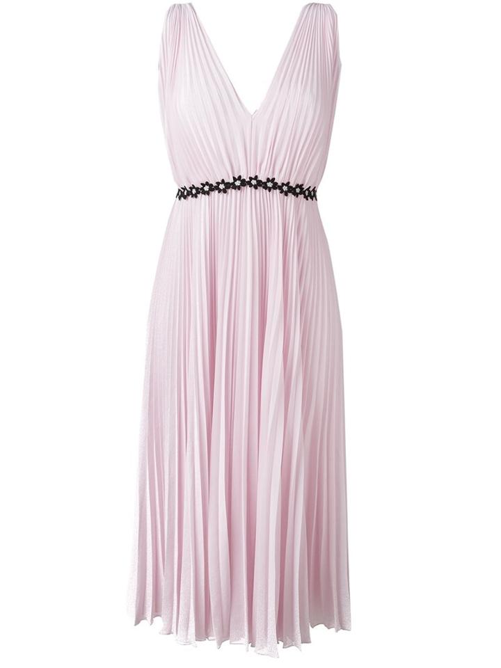 Giamba Embroidered Waist Pleated Dress