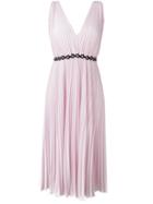 Giamba Embroidered Waist Pleated Dress