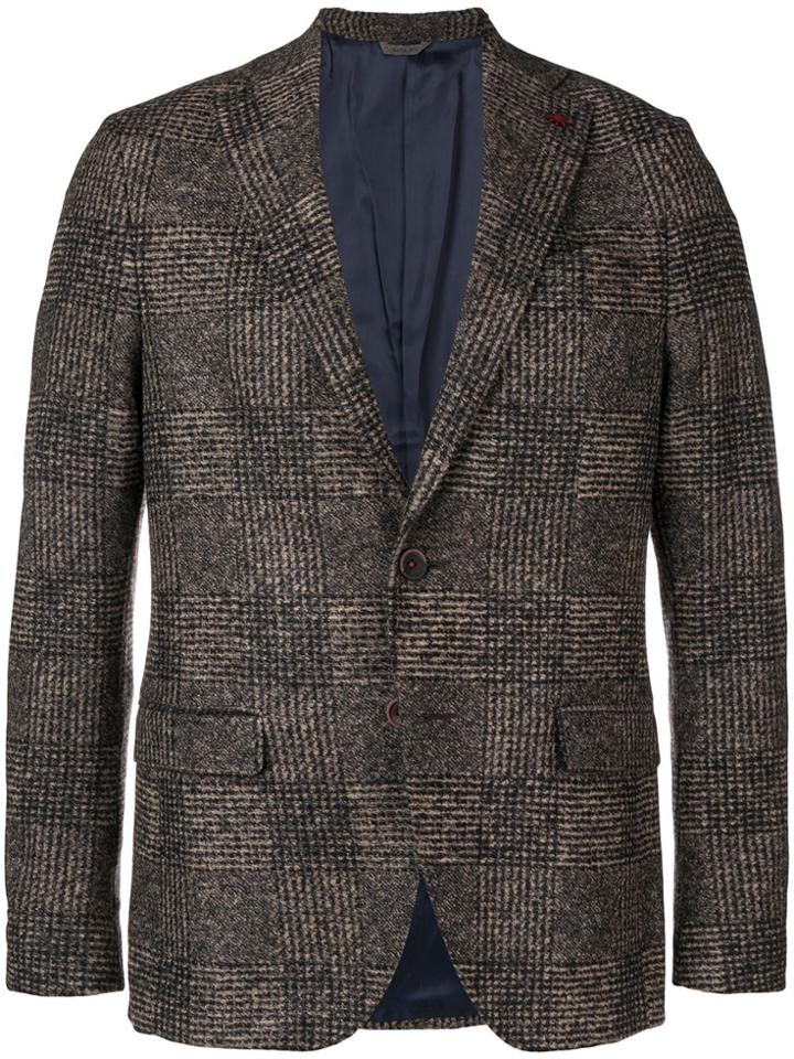 Manuel Ritz Checked Blazer - Nude & Neutrals