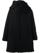 Yohji Yamamoto Scarf Neck Padded Coat, Men's, Size: 2, Black, Polyester/wool