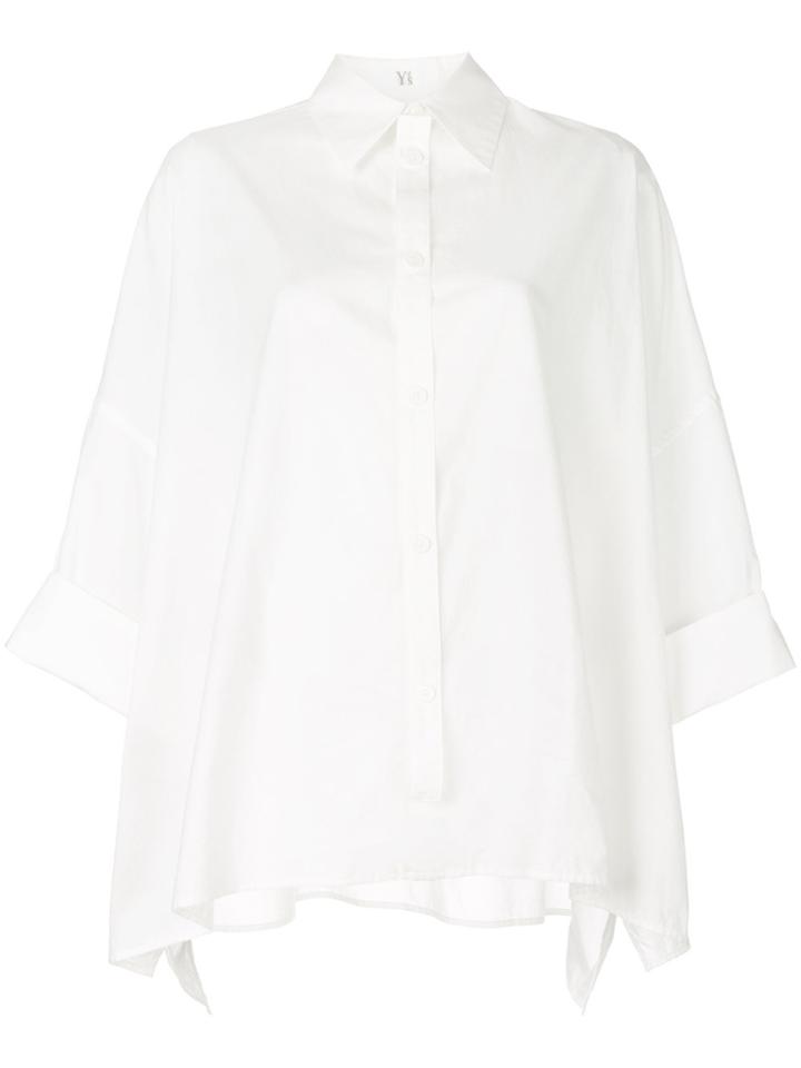 Y's Cropped Sleeve Shirt - White