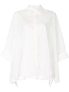 Y's Cropped Sleeve Shirt - White