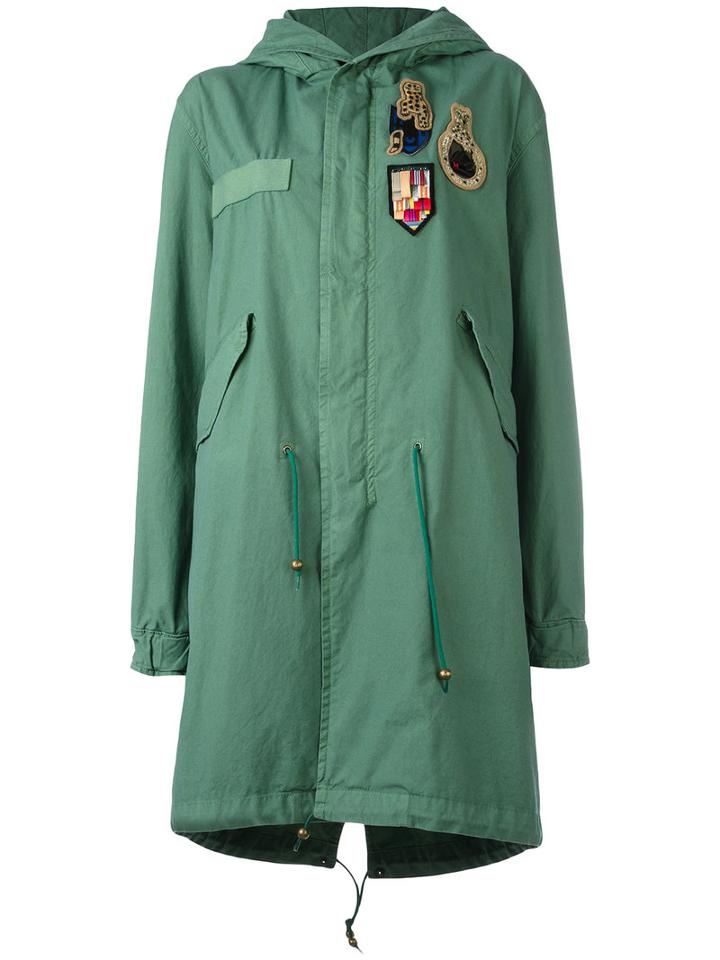 Mr & Mrs Italy Multi Patch Parka, Women's, Size: Xxs, Green, Cotton/wool/silk/viscose