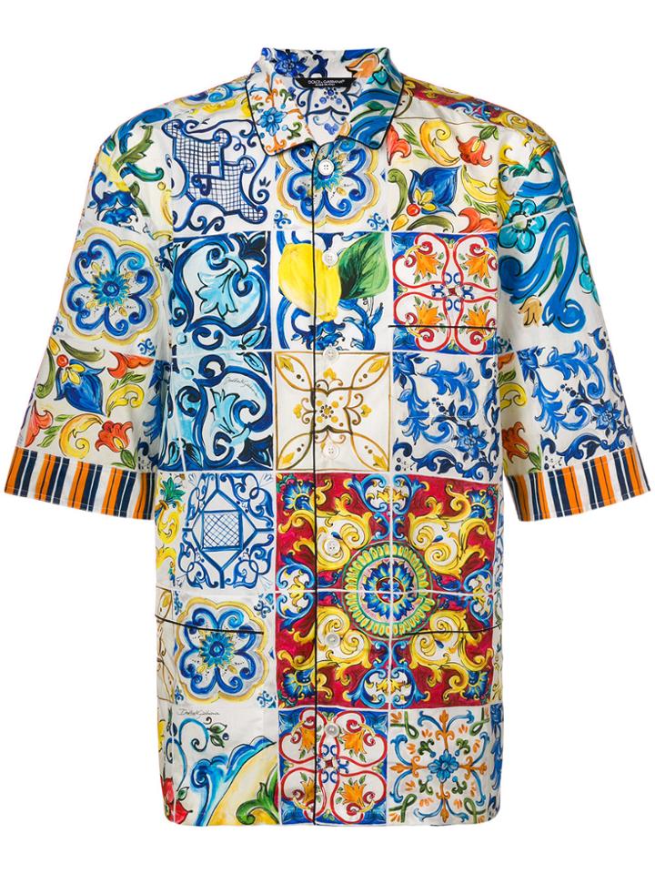 Dolce & Gabbana Majolica Print Shirt - Blue