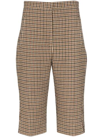 Khaite Ruby Checked Shorts - Brown