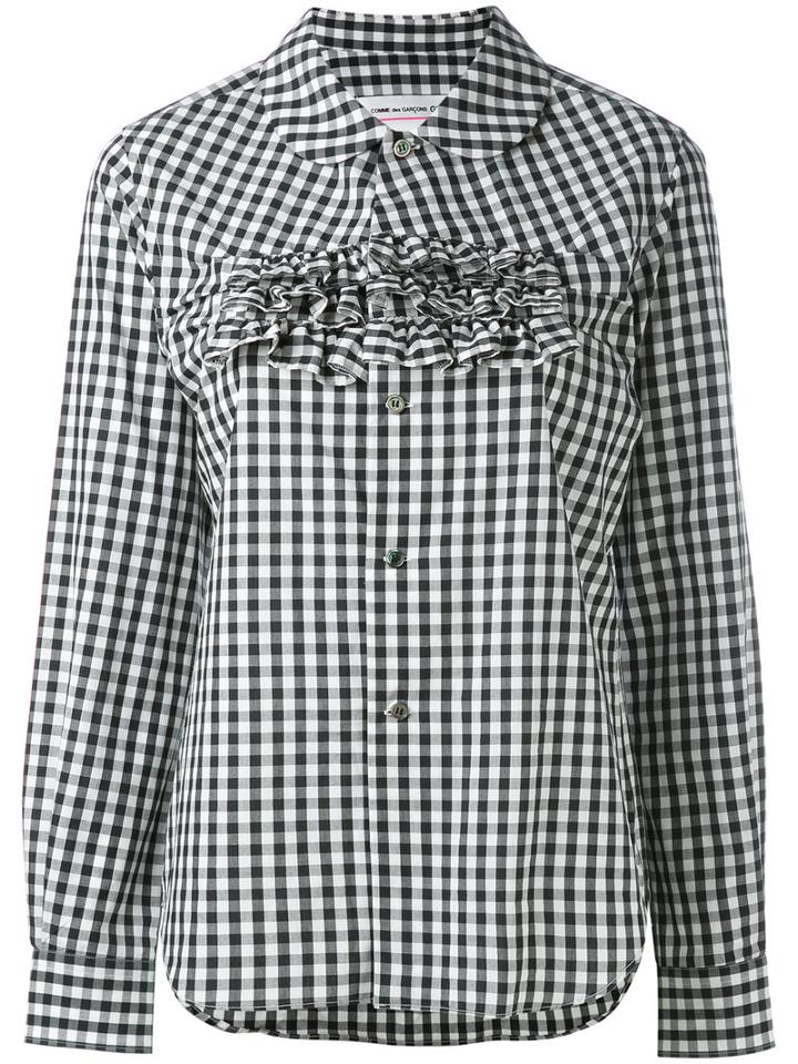 Comme Des Garçons Girl - Frilled Gingham Shirt - Women - Cotton - S, Black, Cotton