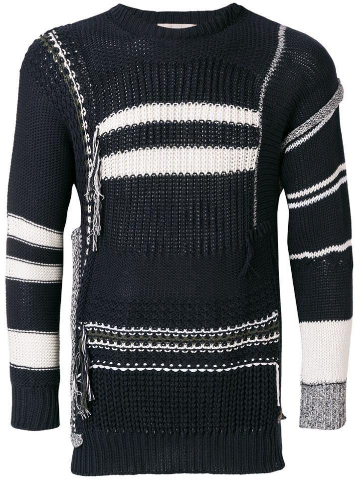 Maison Flaneur Ribbed Knit Jumper - Blue