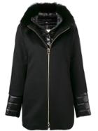 Herno Fox Fur Collar Coat - Black