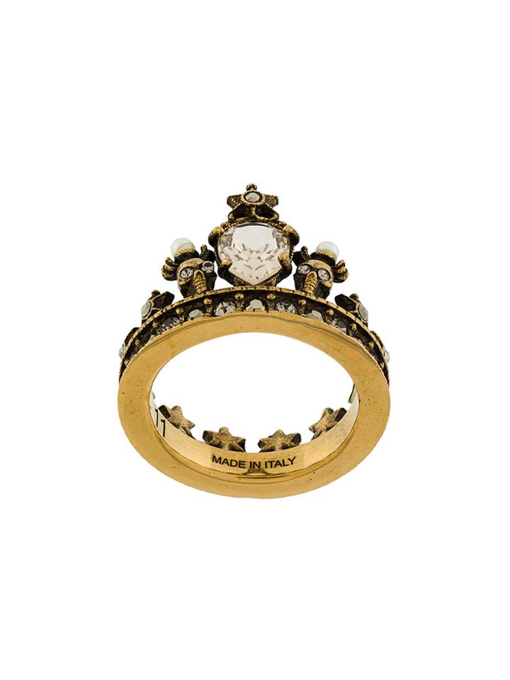 Alexander Mcqueen King Crown Ring - Yellow & Orange