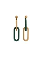 Burberry Rubberised And Gold-plated Link Drop Earrings - Metallic