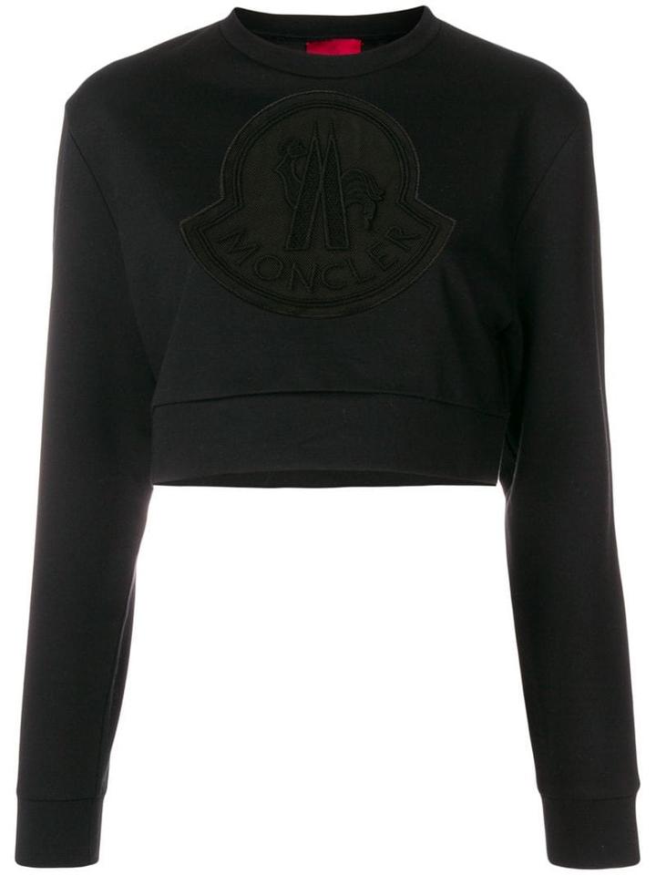Moncler Sheer Logo Patch Sweatshirt - Black