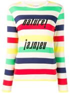 Ganni Striped Long-sleeved T-shirt - Neutrals