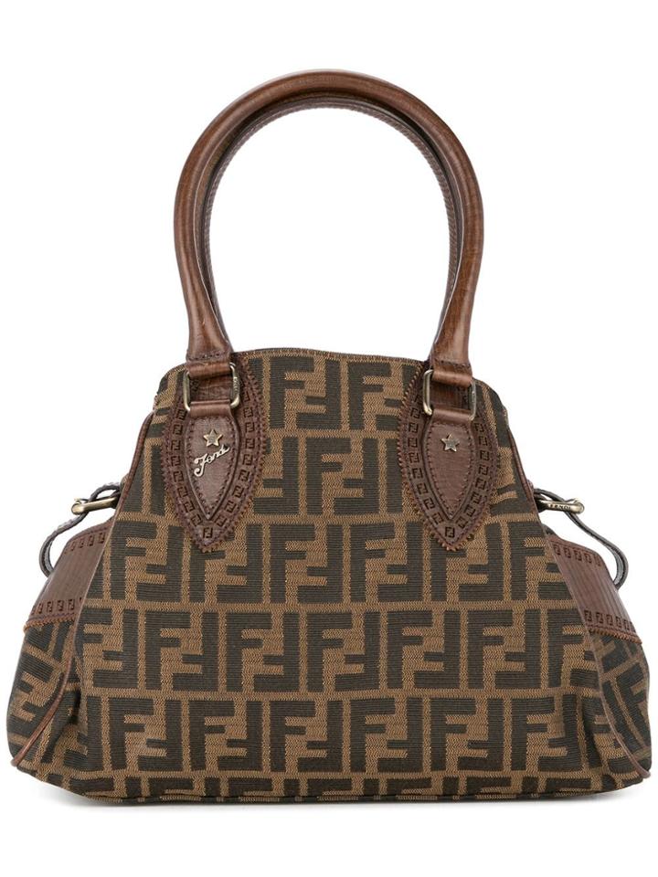 Fendi Vintage Du Jour Star Zucca Handbag - Brown