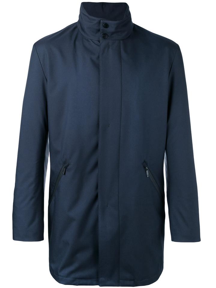 Giorgio Armani - Single Breasted Coat - Men - Polyamide/polyester - 54, Blue, Polyamide/polyester