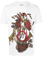 Maison Margiela Equestrian Print T-shirt, Men's, Size: 46, White, Cotton