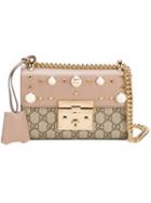 Gucci - Gg Supreme Padlock Shoulder Bag - Women - Leather/metal - One Size, Nude/neutrals, Leather/metal