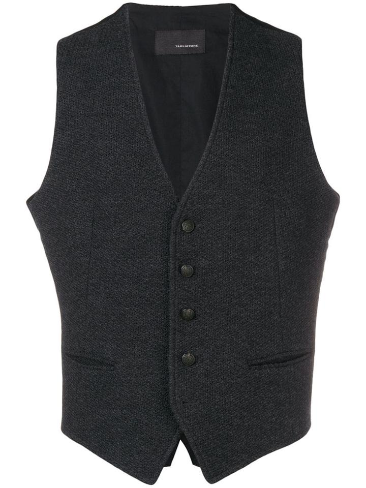 Tagliatore Textured Gilet - Grey