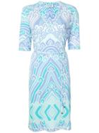 Leonard - Printed V-neck Dress - Women - Viscose - 36, Blue, Viscose