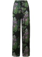 Baja East Floral Print Trousers - Black