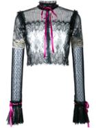 Dresscamp Cropped Floral Lace Blouse