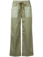 Tory Burch Twill Cargo Trousers - Green