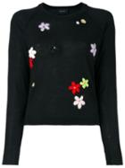 Simone Rocha Embroidered Sweater, Women's, Size: Large, Black, Silk/viscose/cashmere/merino