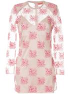 Manning Cartell Embroidered Sheer Mini Dress - Pink & Purple