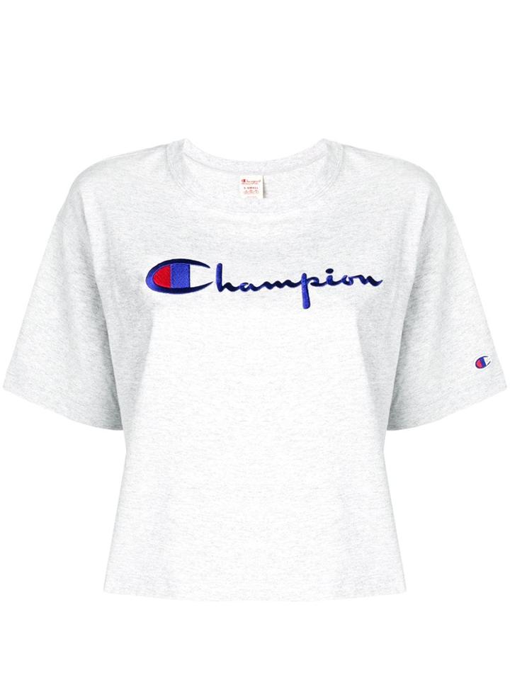 Champion Logo Embroidered T-shirt - Grey