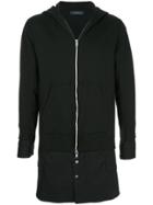 Undercover Layered Hem Zipped Hoodie - Black