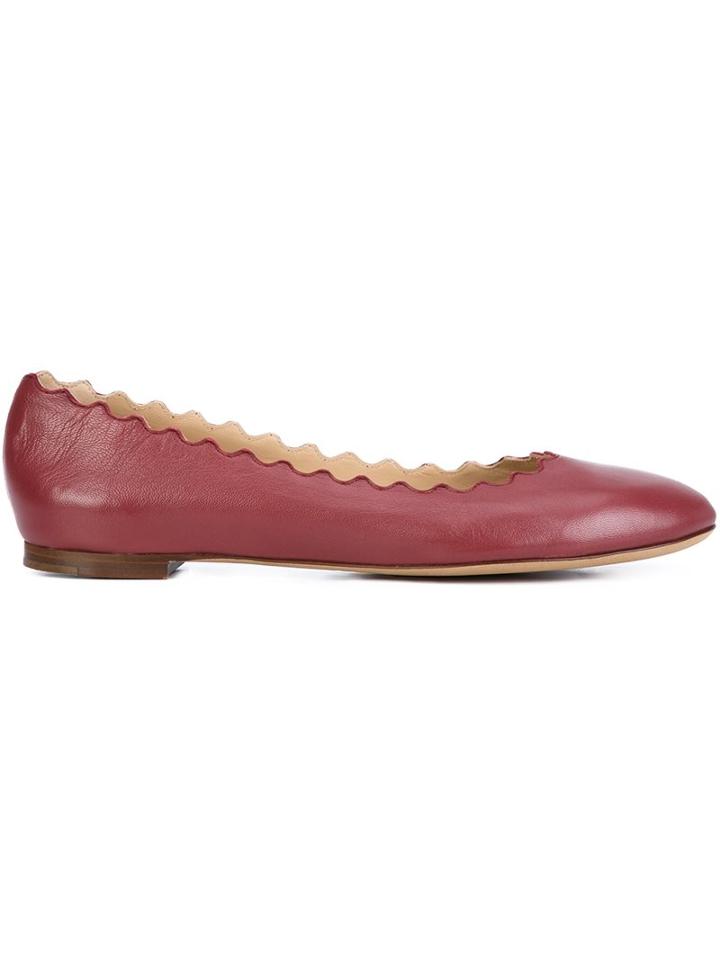 Chloé Scallop Trim Ballerinas