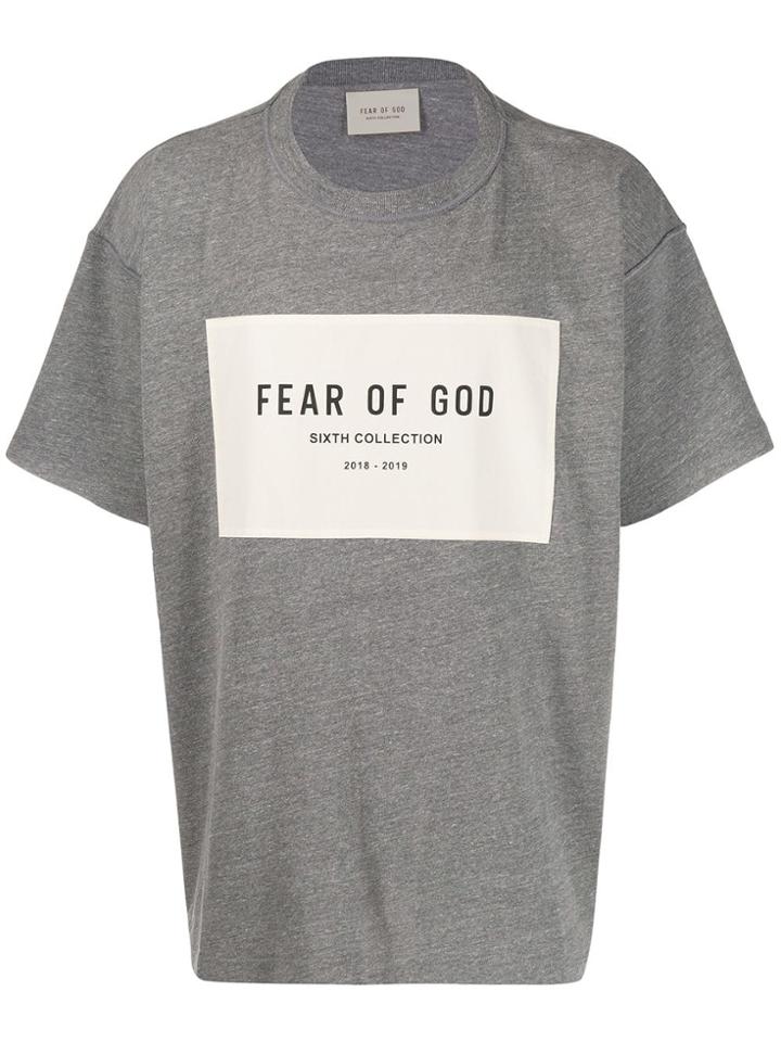 Fear Of God Logo Printed T-shirt - Grey