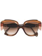 Chloé Eyewear Oversized Cat Eye Frames - Brown