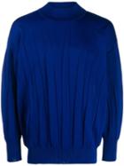 Issey Miyake Pre-owned High Neck Pleated Top - Blue