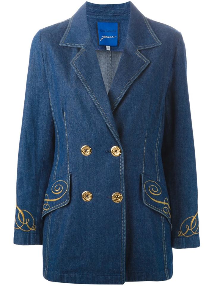 Guy Laroche Vintage Denim Blazer - Blue