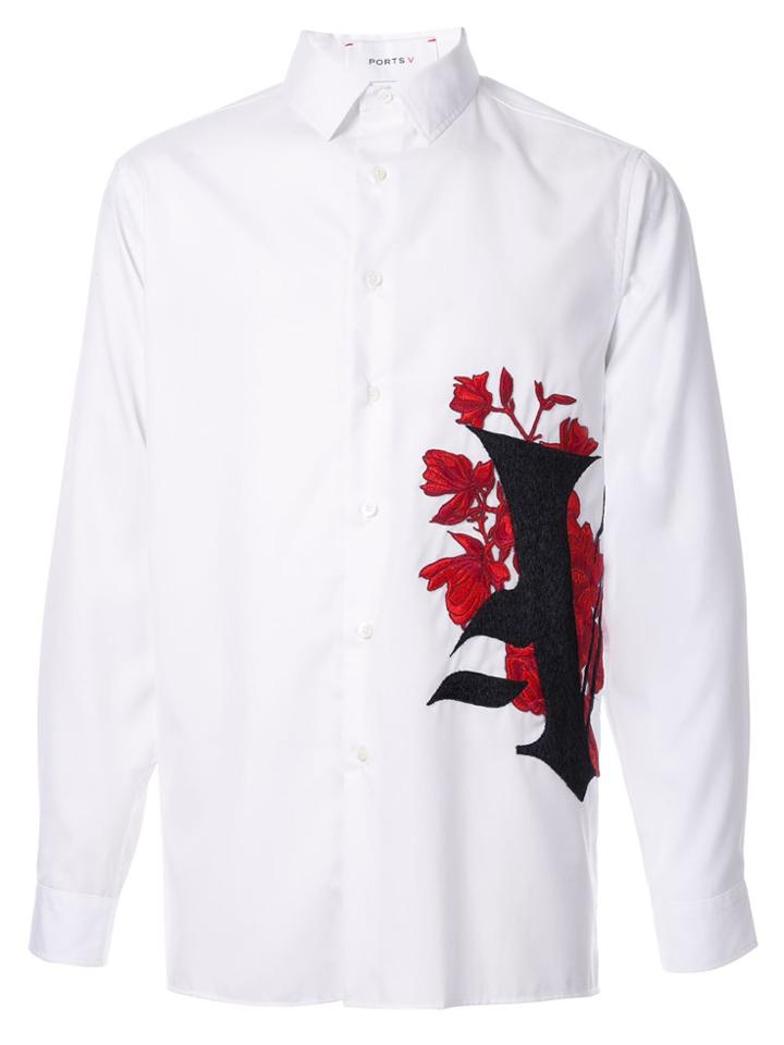 Ports V A Embroidered Shirt - White