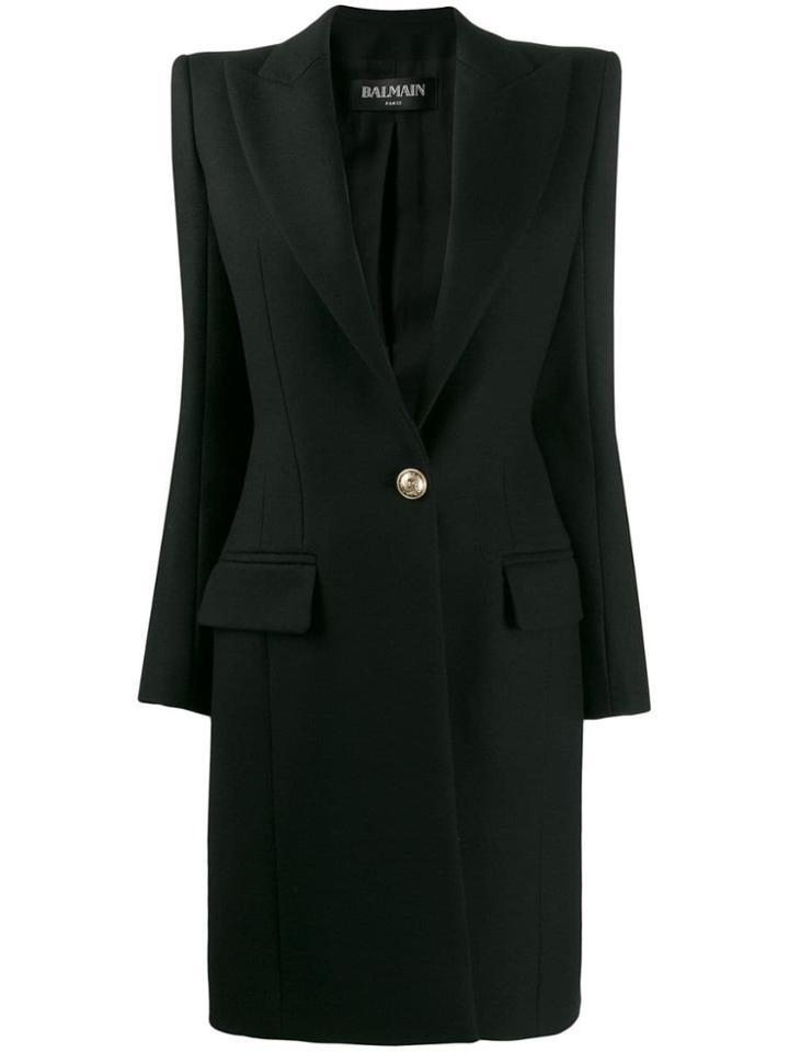 Balmain Long Line Blazer - Black