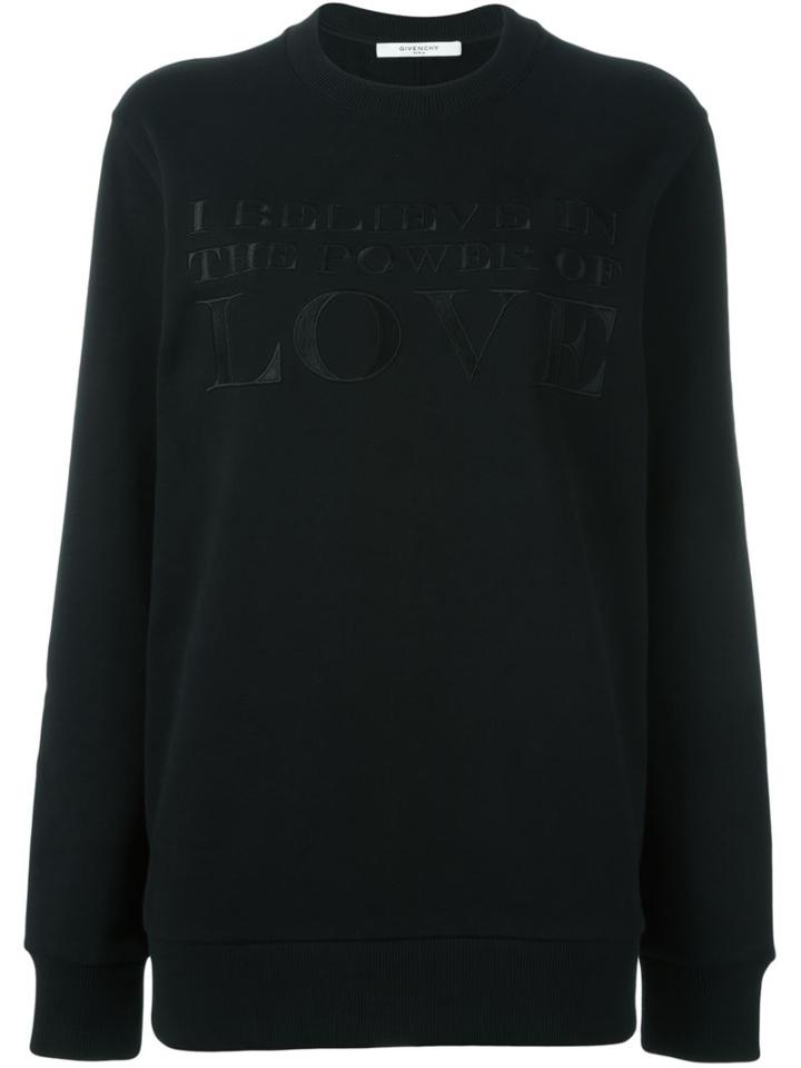 Givenchy I Believe In The Power Of Love Sweatshirt, Women's, Size: Xs, Black, Cotton/polyester
