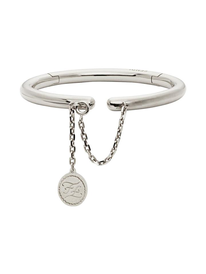 Fendi Rigid Palladium-coloured Bracelet - F0th0-palladium
