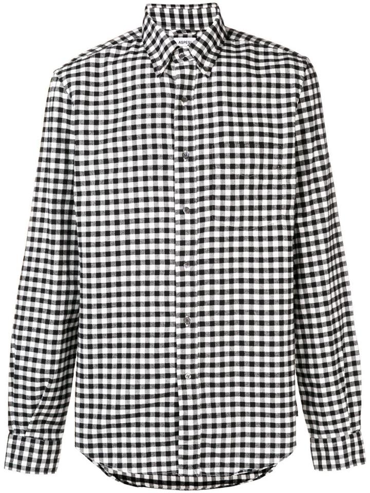 Aspesi Gingham Checked Shirt - Black